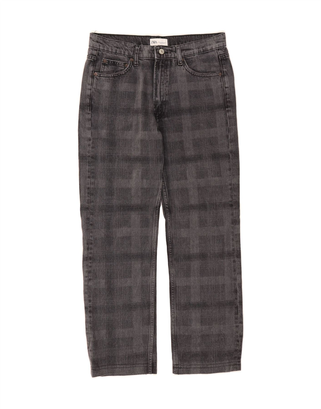 ZARA Womens Straight Jeans EU 38 Medium W30 L28 Grey Check Vintage Zara and Second-Hand Zara from Messina Hembry 