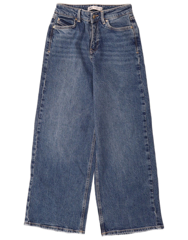 Zara Vaqueros De Pierna Ancha Para Mujer EU 32 2XS W22 L28 Azul