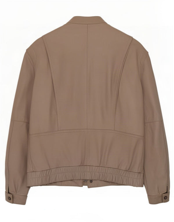 Vintage hombres chaqueta de cuero militar Reino Unido 38 Medio Beige