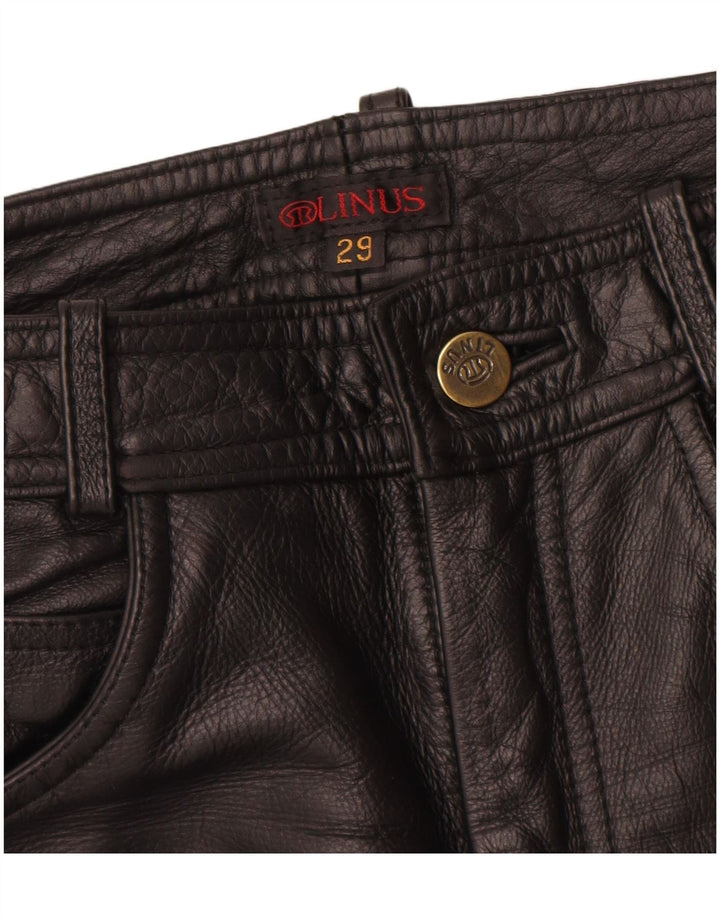 Pantalones Linus Mujer Slim De Cuero W29 L33 Cuero Negro