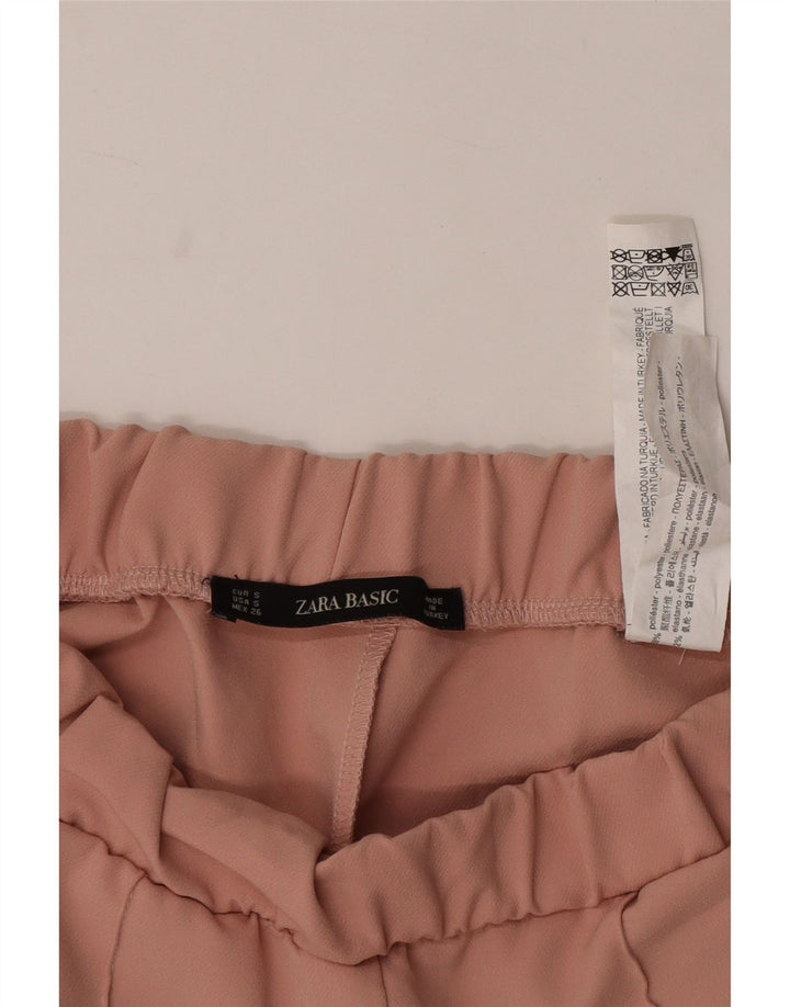 ZARA Mujer Pantalón Chino Recto Small W26 L25 Color Block Rosa