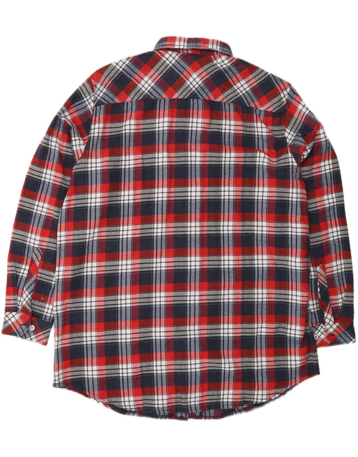 REWARD Camisa de franela para hombre UK 39/40 Medium Red Check Cotton