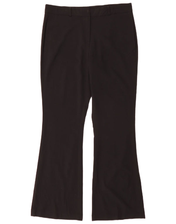 Marks & Spencer Pantalones de traje acampanados para mujer UK 12 Medium W30 L31 Negro