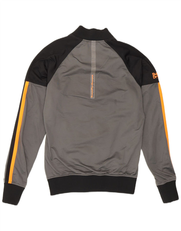 Superdry Hombre Chándal Top Chaqueta Pequeña Gris Colorblock Poliéster
