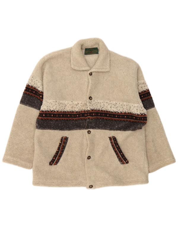 Vintage hombres chaqueta de lana Reino Unido 42 XL gris colorblock poliéster