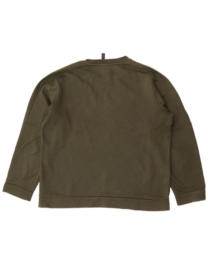 Adidas Hombre Sudadera Jumper Large Caqui Colorblock Algodón