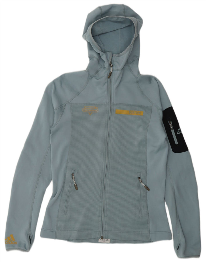 Adidas Mujer Terrex Chándal Top Chaqueta Reino Unido 12 Medio Azul Colorblock