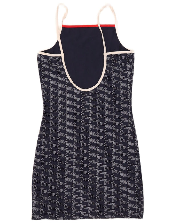 Fila Vestido tubo sin mangas gráfico para mujer UK 10 Small Azul marino Algodón