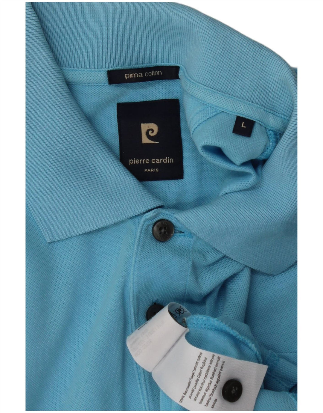 PIERRE CARDIN Polo Hombre Algodón Azul Grande