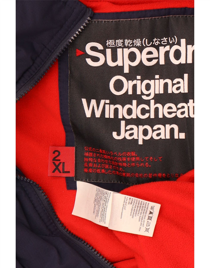 Superdry Chaqueta cortavientos con capucha Windcheater para hombre UK 44 2XL Azul marino