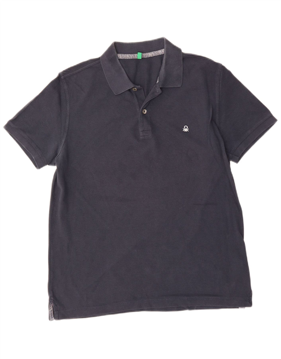 BENETTON Polo para hombre grande azul marino algodón