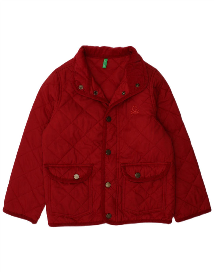 Benetton Cazadora Acolchada Niña 4-5 Años XS Rojo Poliamida