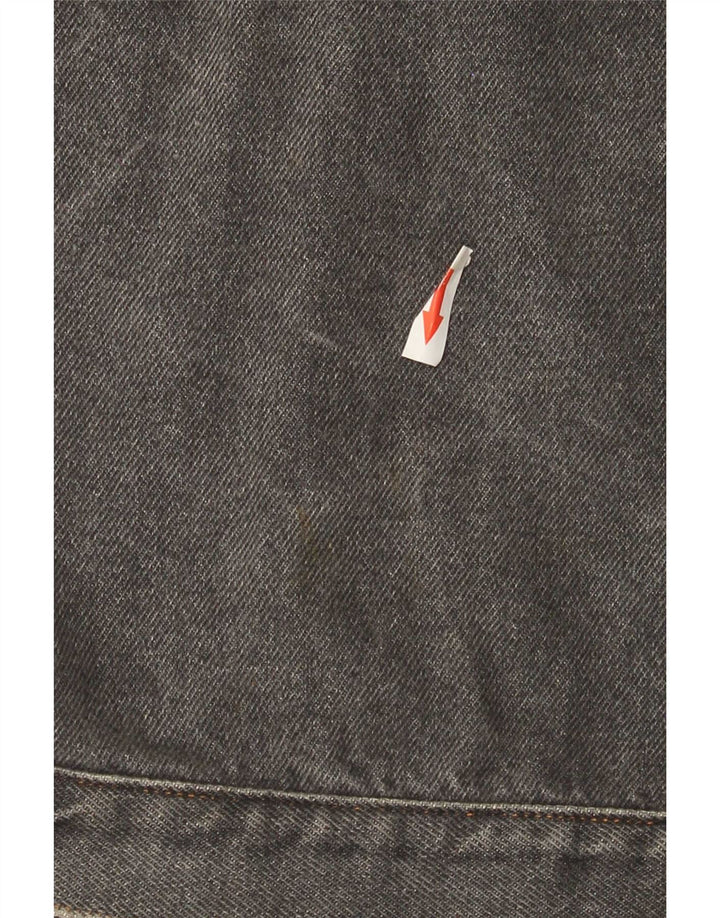 Vintage hombres chaqueta de mezclilla Reino Unido 40 algodón gris grande