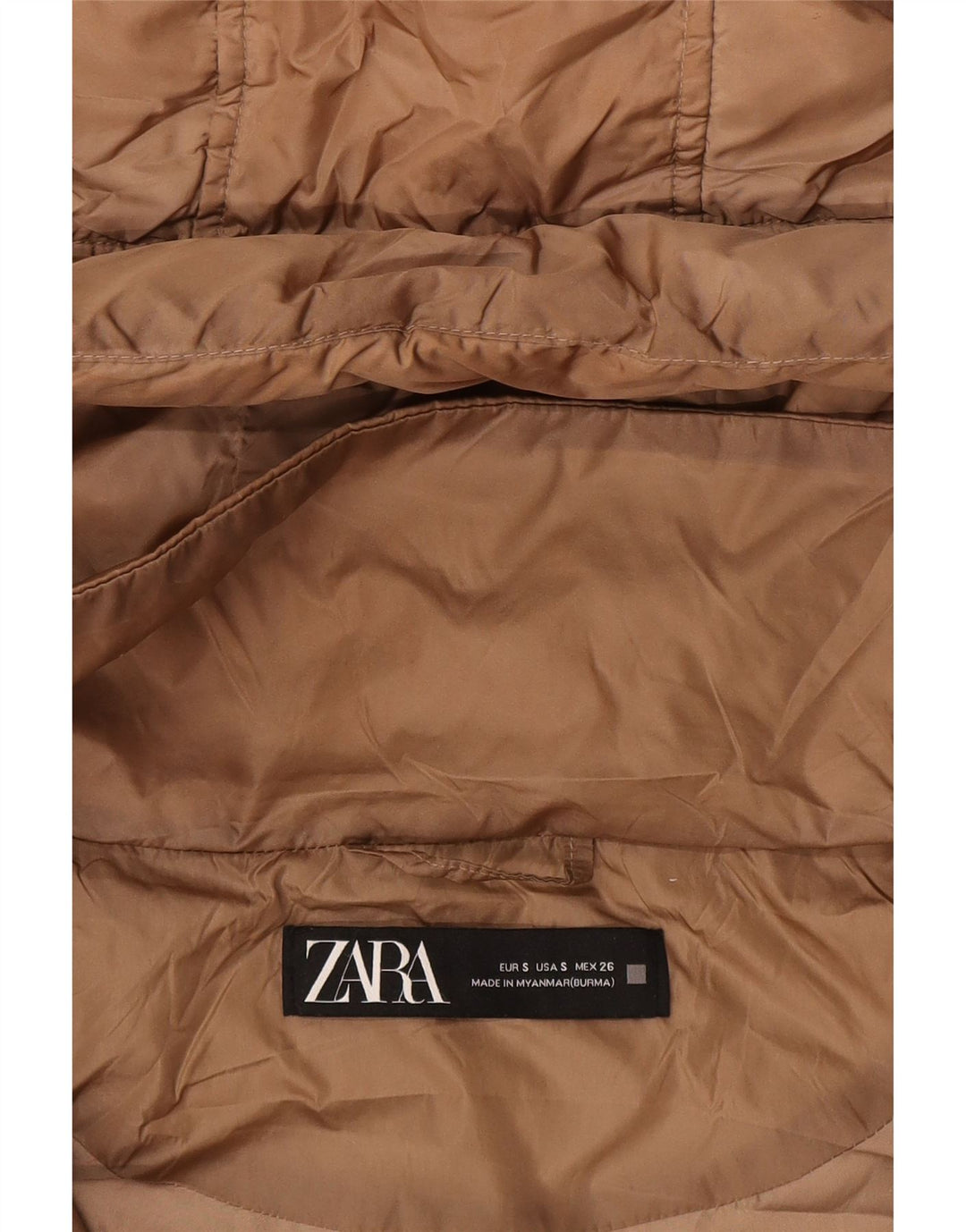 Zara Mujer Abrigo Acolchado Extragrande Con Capucha UK 10 Small Beige