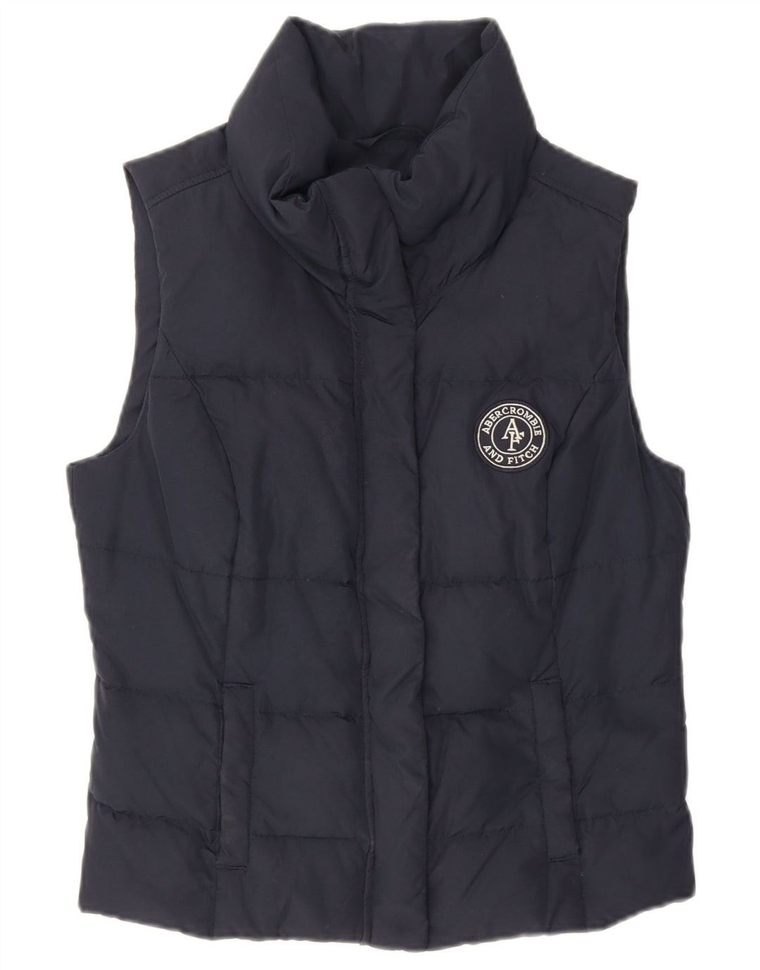 Abercrombie & Fitch Chaleco acolchado para mujer UK 42 Medio Azul marino Poliéster