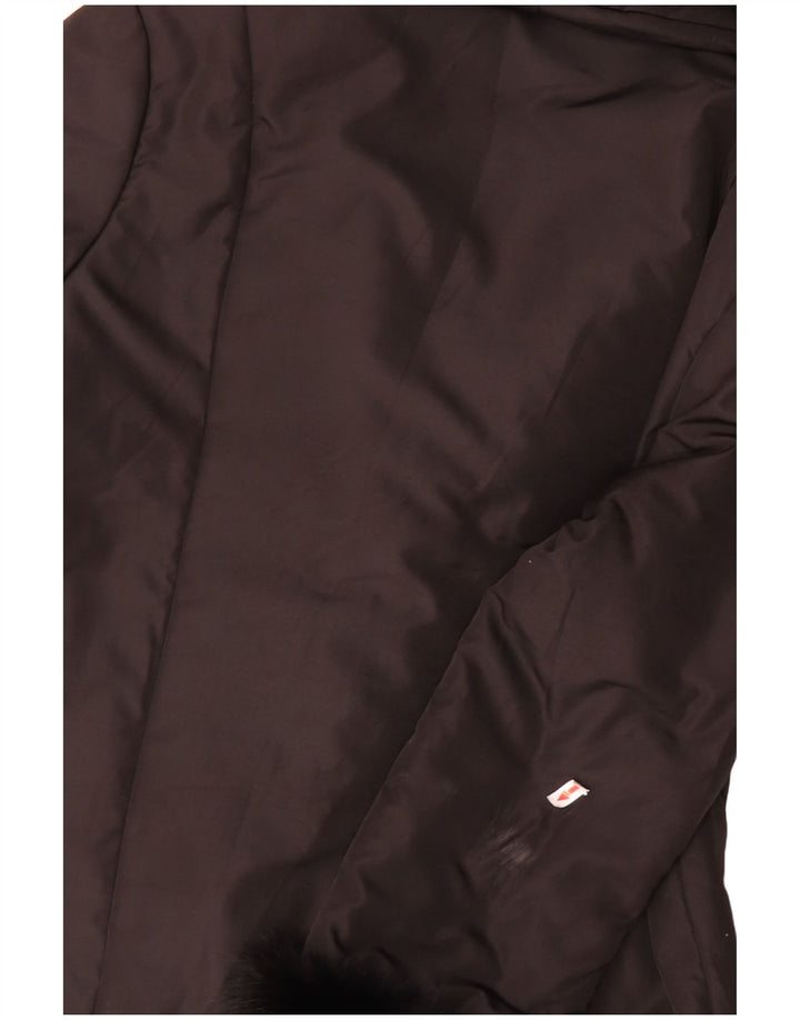 Luisa Spagnoli Chaqueta acolchada extragrande para mujer UK 10 Small Marrón Poliéster
