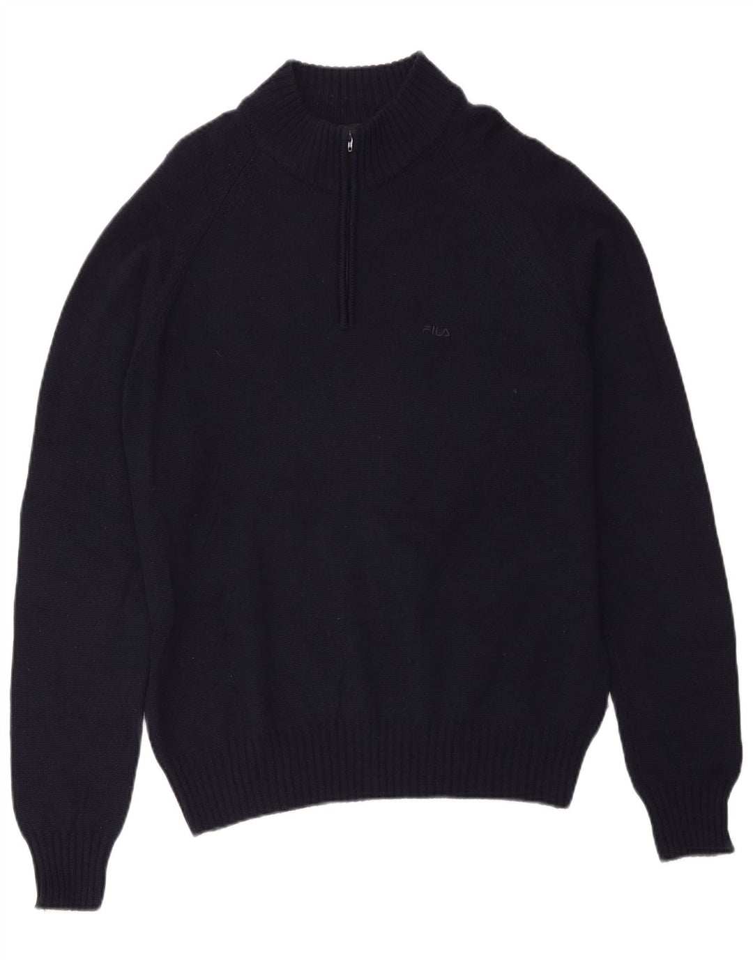 Fila - Jersey para hombre con cremallera y cuello, talla grande, lana merino, color azul marino
