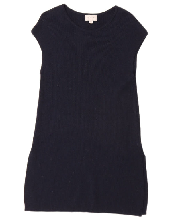 Vestido recto de manga corta para mujer Jigsaw UK 6 XS Azul marino Viscosa