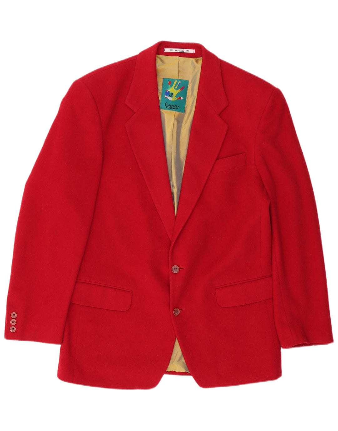 Avanti Chaqueta Blazer de 2 Botones para Hombre UK 38 Mediana Lana Roja