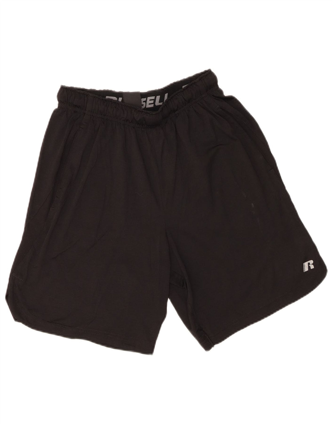Russell Athletic - Pantalones cortos deportivos para hombre (poliéster), color negro