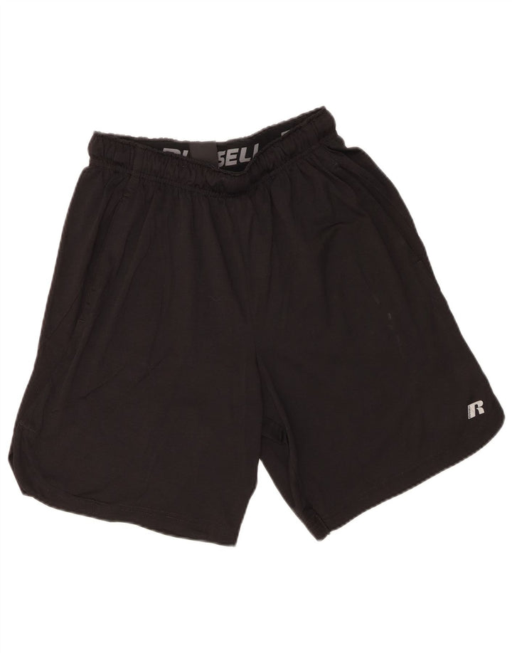 Russell Athletic - Pantalones cortos deportivos para hombre (poliéster), color negro