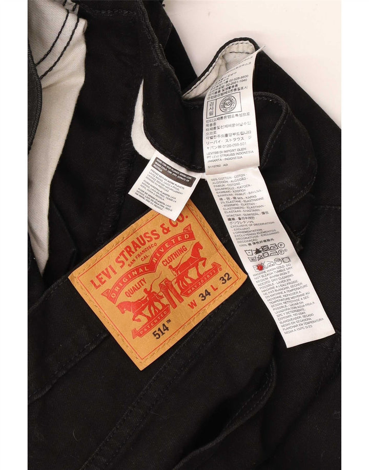 Levi's Vaqueros rectos 514 para hombre W34 L32 Algodón negro