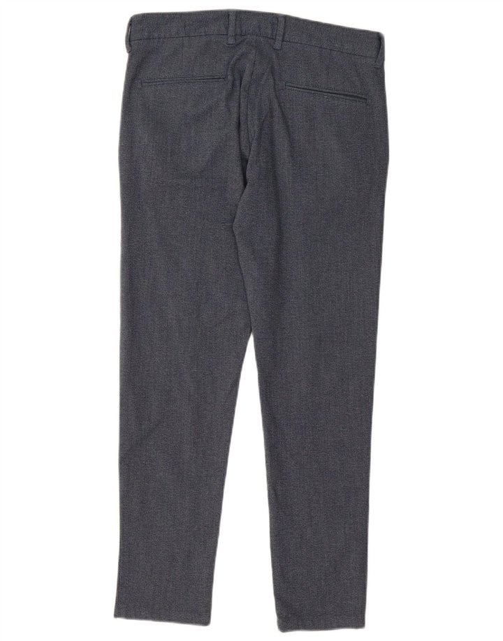 ZARA Pantalón de traje slim para hombre EU 38 Small W30 L28 Azul marino Poliéster