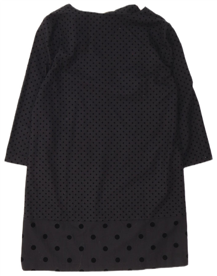 Naf Vestido básico de manga 3/4 para mujer EU 40 Medium Black Spotted