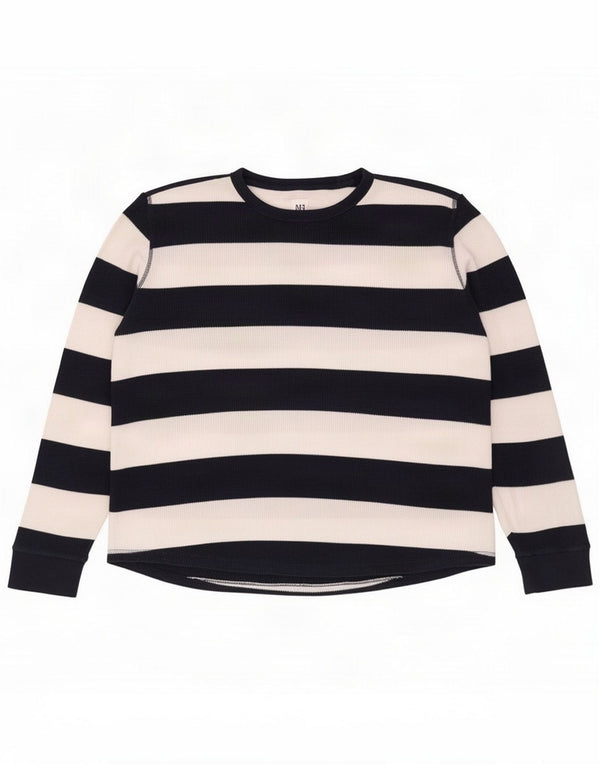 Gap Top para hombre de manga larga de algodón a rayas azul marino grande