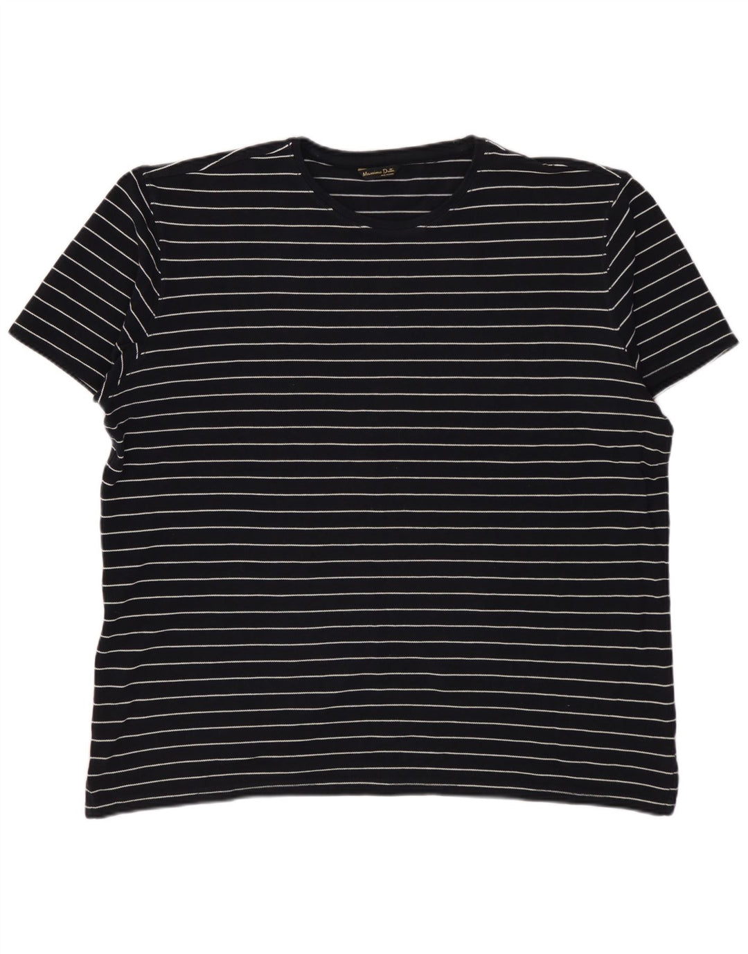 MASSIMO DUTTI Camiseta Hombre Top XL Negro Rayas