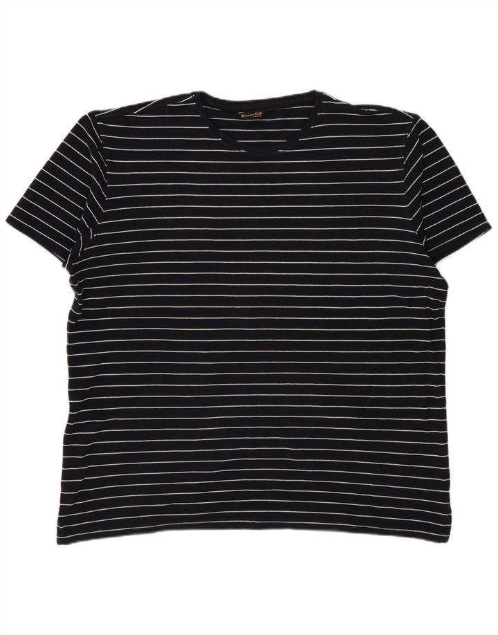 MASSIMO DUTTI Camiseta Hombre Top XL Negro Rayas