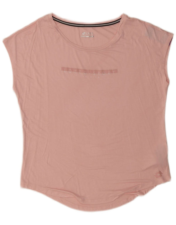 Lotto Camiseta gráfica para mujer Top UK 44 Rayón rosa mediano