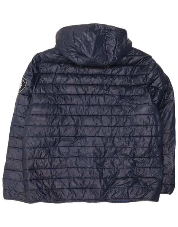 Conte of Florence Chaqueta acolchada con capucha para hombre UK 42 XL Azul marino