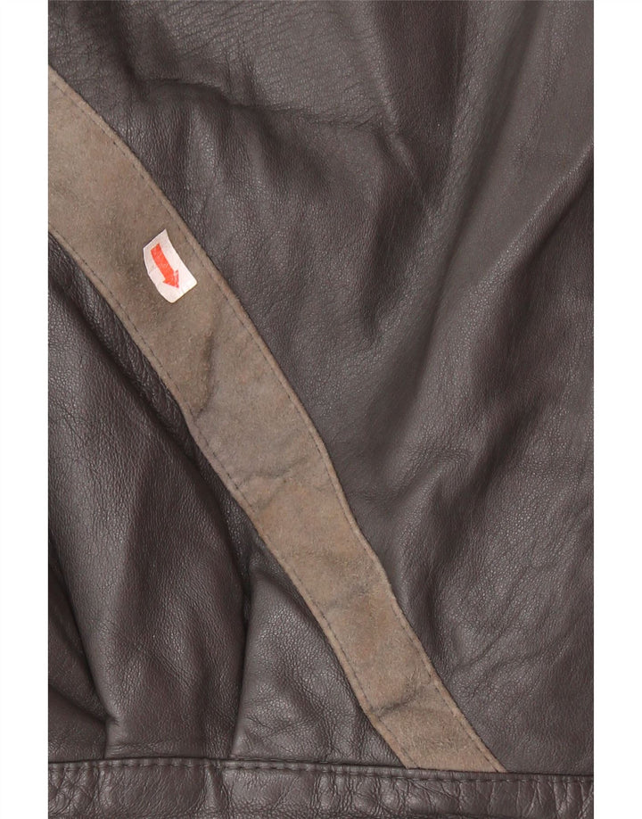 Chaqueta Mujer Lavorazione Artigiana IT 44 Cuero Colorblock Gris Medio