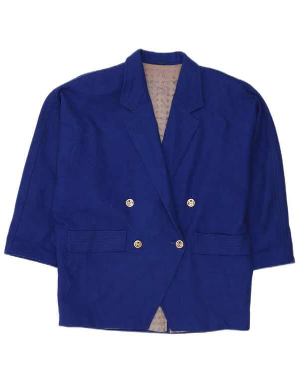 MAX MARA Chaqueta tipo blazer de gran tamaño con doble botonadura para mujer UK 10 Small Blue