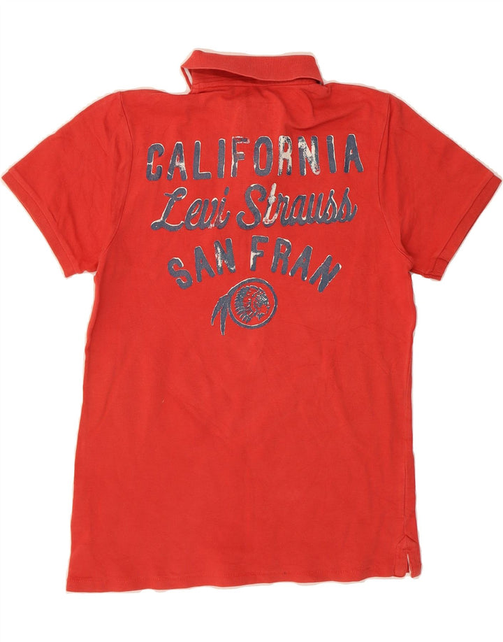 LEVI'S Boys Graphic Polo Shirt 13-14 Years Red Cotton Vintage Levi's and Second-Hand Levi's from Messina Hembry 