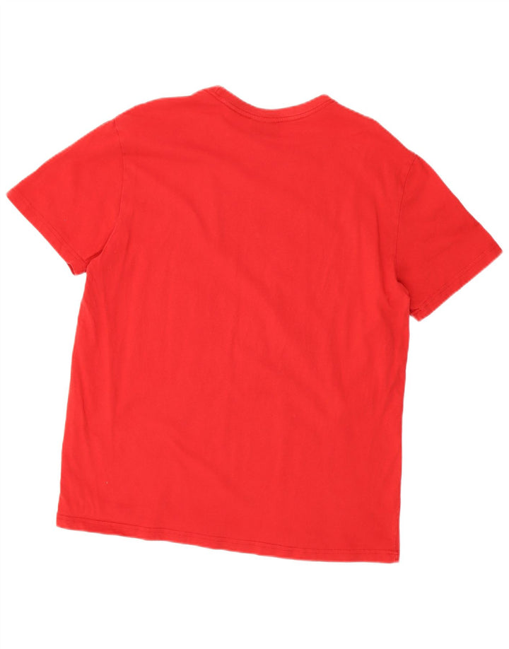 Armani Jeans Hombre Camiseta Gráfica Top Medio Rojo