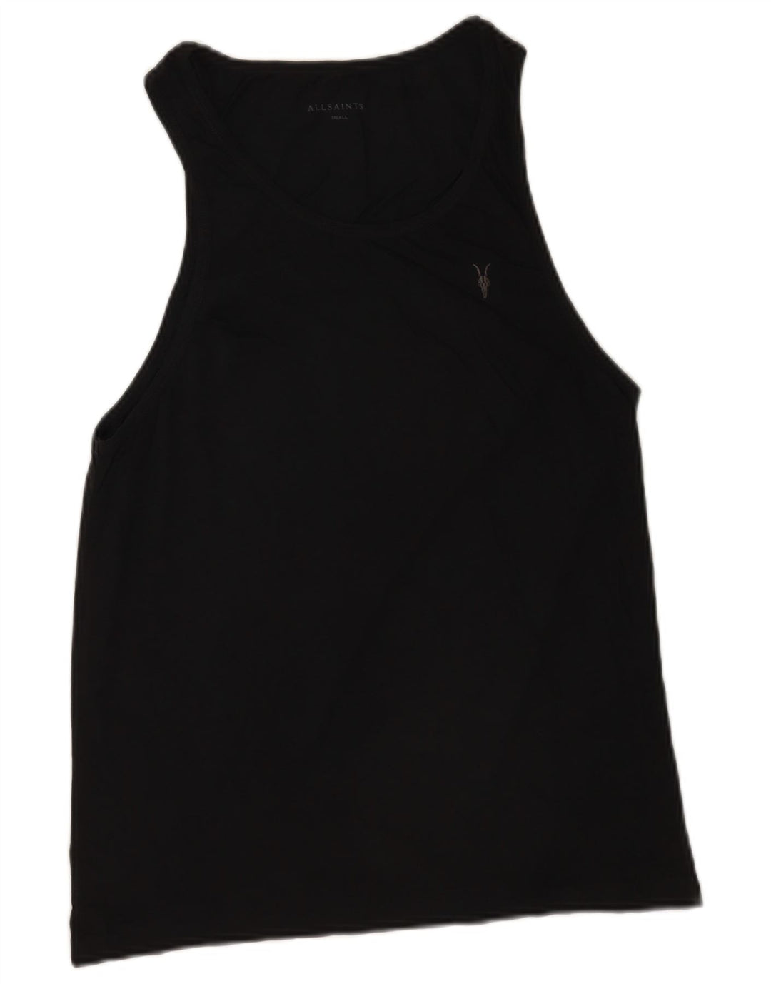 All Saints Mens Chaleco Top Pequeño Algodón Negro