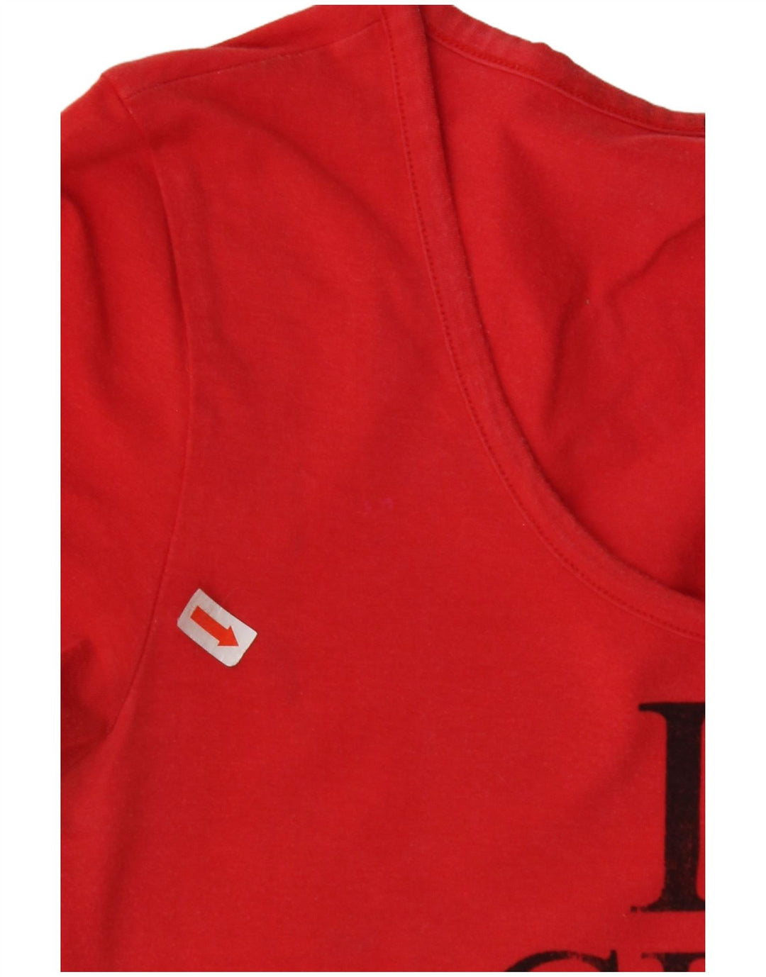 GUESS Camiseta gráfica para mujer Top UK 12 Medium Red Cotton