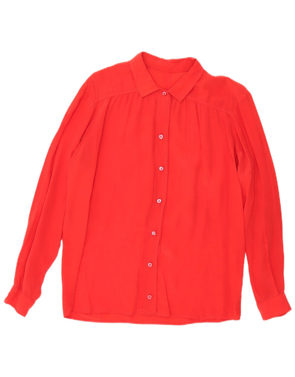 Vintage mujer camisa blusa Reino Unido 18 XL rojo