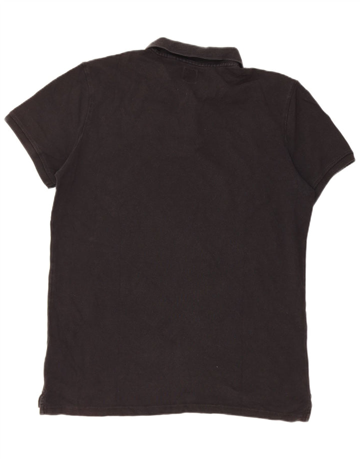 Jack Wills Polo para hombre grande de algodón negro