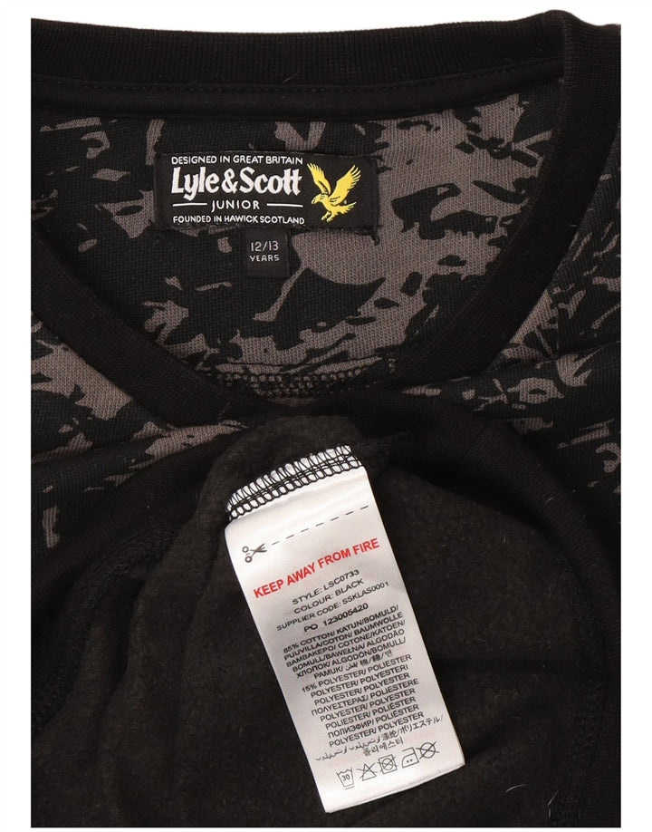 LYLE & SCOTT Sudadera para niño - Jersey - 12-13 años - Algodón de camuflaje negro