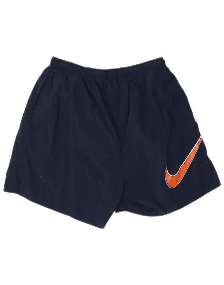 Nike - Pantalones cortos deportivos con gráficos para hombre, talla grande, nailon azul marino