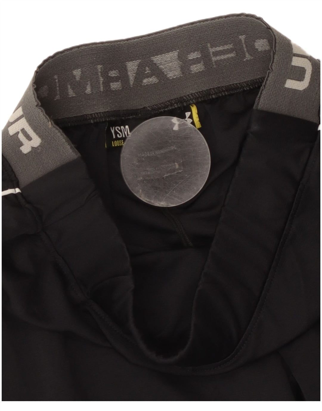 Under Armour Pantalones cortos deportivos con gráficos para niños 7-8 años Small Black Colorblock