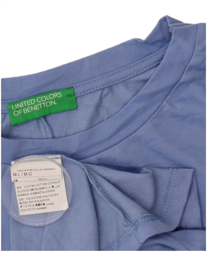BENETTON Camiseta para mujer Top UK 44 Algodón azul medio