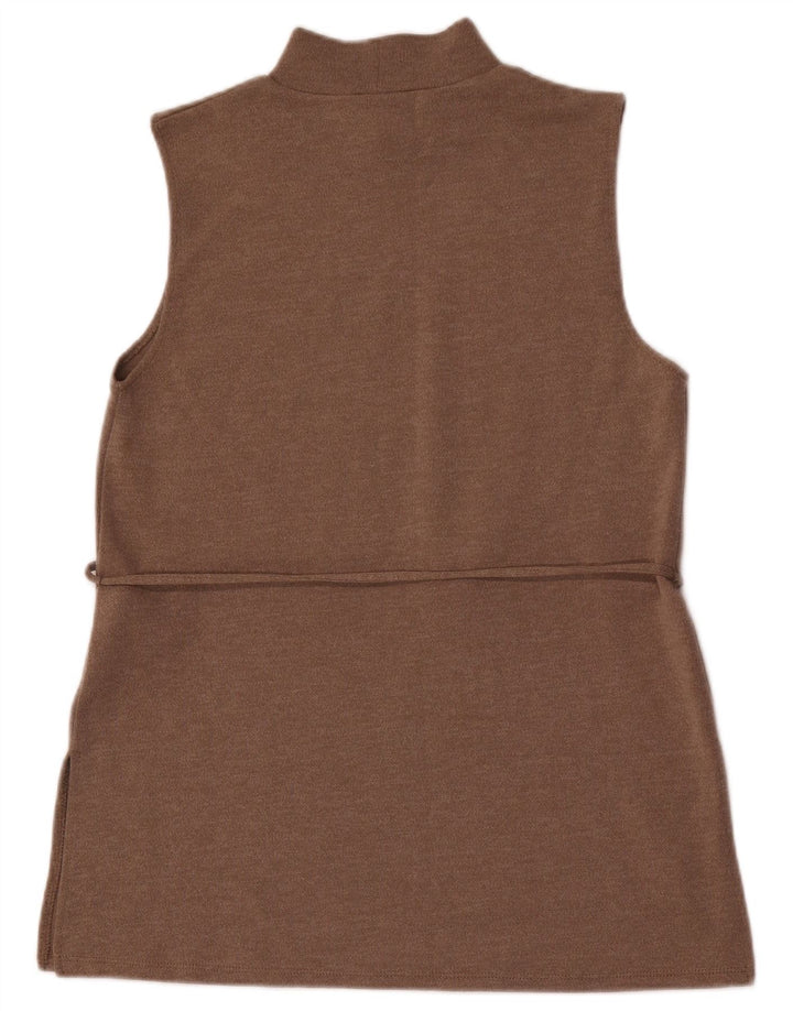 Zara Mujer Chaleco Top UK 42 Marrón Medio Poliéster
