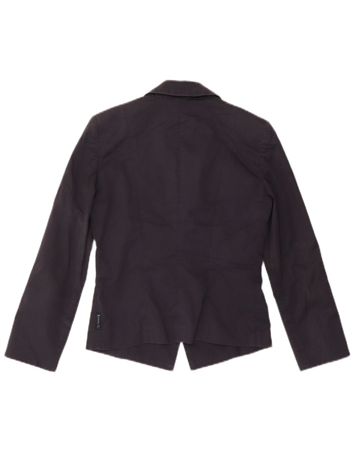ARMANI Chaqueta tipo blazer corta con 2 botones para mujer US 4 Small Azul marino Algodón