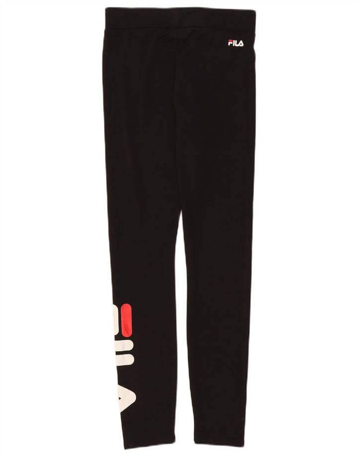 Fila Leggings gráficos para mujer UK 8 Small Poliéster negro