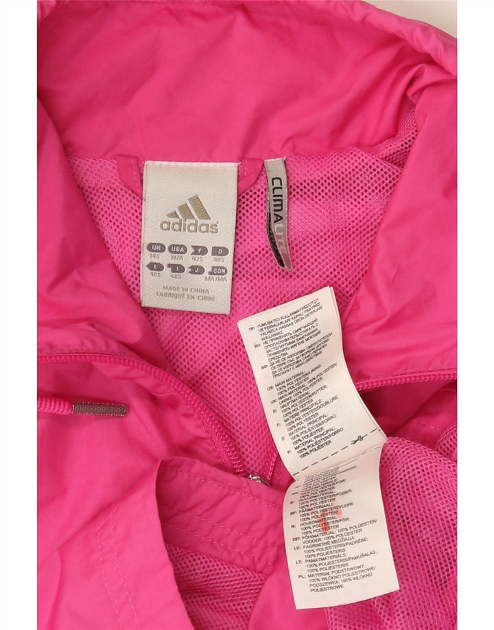 Adidas Climalite Chándal Top Chaqueta UK 14 Medio Rosa Poliéster