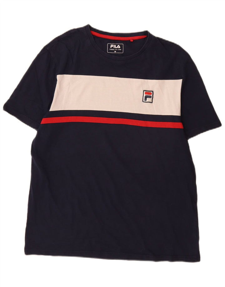 Fila Hombre Camiseta Top Medium Azul Marino Colorblock Algodón